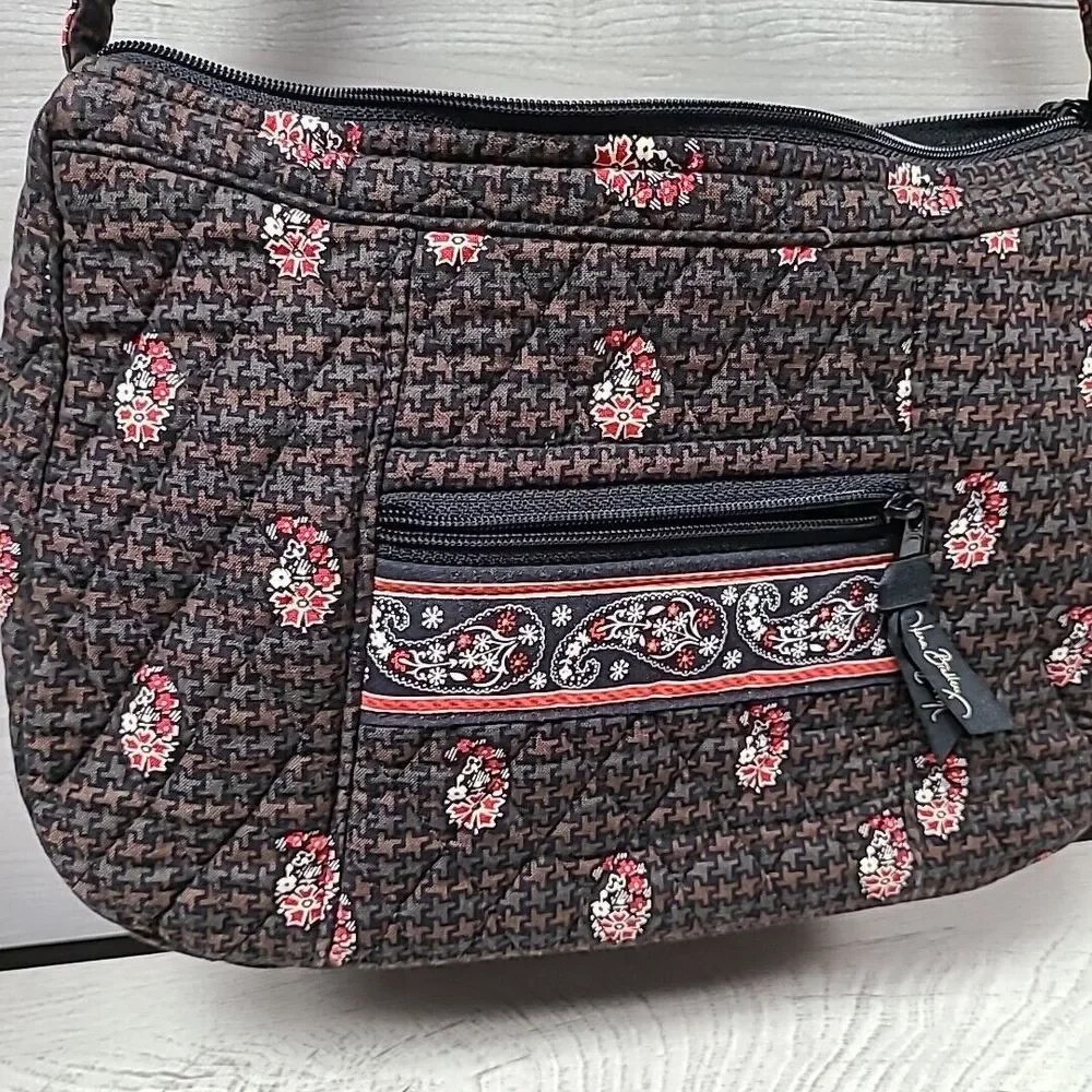 Vera Bradley Fall 2006 Houndstooth Brown Purse Bag Wallet Makeup Bag 3-piece - Picture 2 of 12